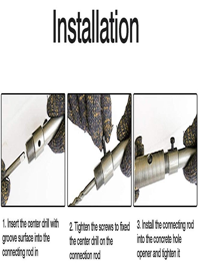 Mass Pro SDS Plus Shank Concrete Cement Stone Wall Hole Saw Drill Bit Set Concrete Cement Stone Wall Hollow Drill Bit With Wrench (50mm+ROD) - Image 3