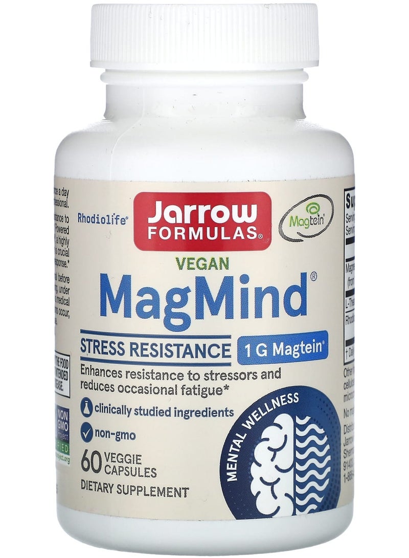 jarrow formulas Vegan MagMind, Stress Resistance, 60 Veggie Capsules