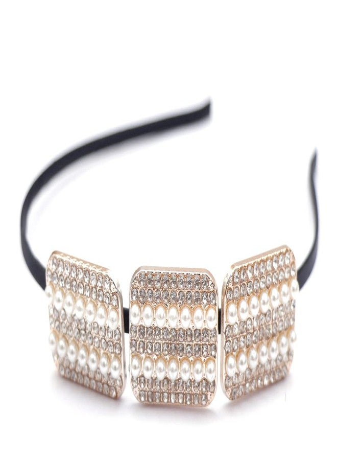 Honbon Hair Accessories Headbands Shinny Crystal Beaded Hair Hoop Flower Hairbands Headdress Wedding Party Headwer bridal hairband For Girls Pack of 1 - Image 1