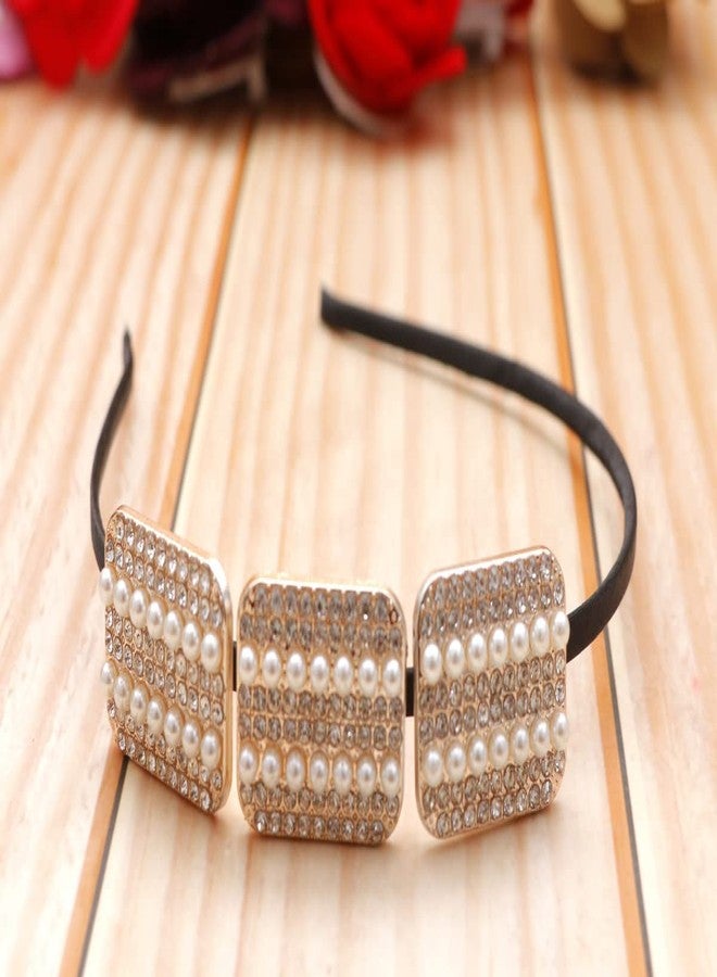 Honbon Hair Accessories Headbands Shinny Crystal Beaded Hair Hoop Flower Hairbands Headdress Wedding Party Headwer bridal hairband For Girls Pack of 1 - Image 5