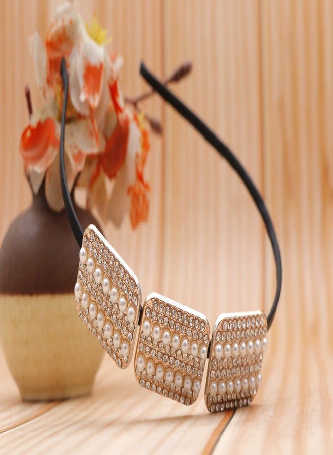 Honbon Hair Accessories Headbands Shinny Crystal Beaded Hair Hoop Flower Hairbands Headdress Wedding Party Headwer bridal hairband For Girls Pack of 1 - Image 2