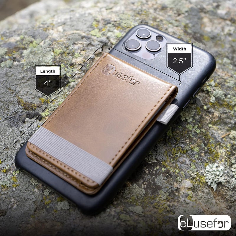 eLusefor Stick-On Phone Wallet & Card Holder for Back of iPhone or Android Case - Royal Blue - Image 3
