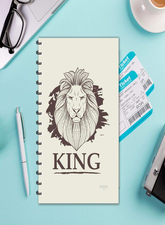 ESCAPER مفكرة إسكيبر كينج - مفكرة بنية اللون بتصميم وجه أسد، مسطرة - مقاس A5 - 8.5 × 5.5 بوصة، قاعدة كريمية، مفكرة أسد، مفكرة حيوانات، مفكرة كينج، دفتر ملاحظات، مفكرة للمكتب، مفكرة كهدية - Image 4