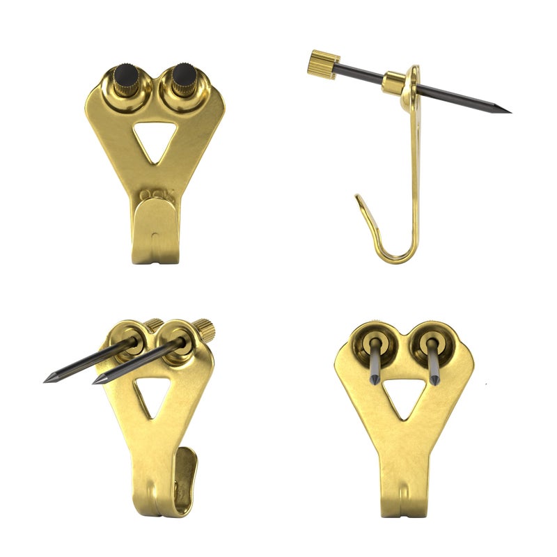 OOK 50616 Professional Picture Hangers, Art Hangers, Padded, Brass, Reusable Picture Hooks, 50lb (10 set) - Image 2