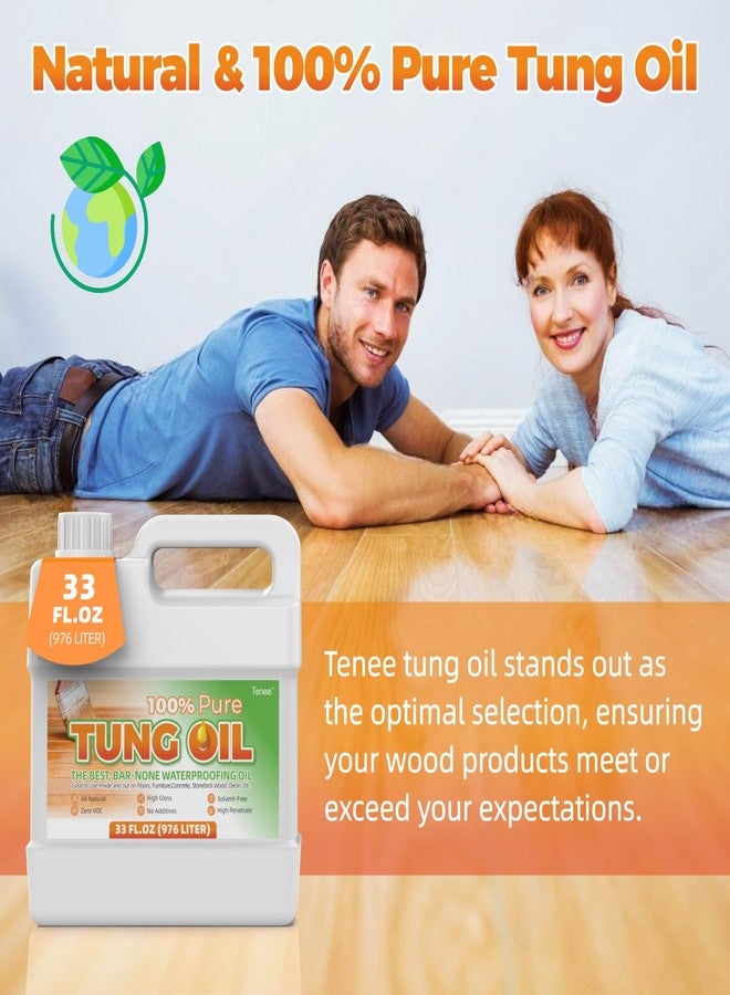 Tenee Waterproof Pure Tung Oil That Strengthens & Protect Wood, Supply Wood Project Food Grade Tung Oil Finish, Food Safe Sealer Chosen by Experienced Craftsmen - 33 Fl Oz, 2 Pack - Image 3