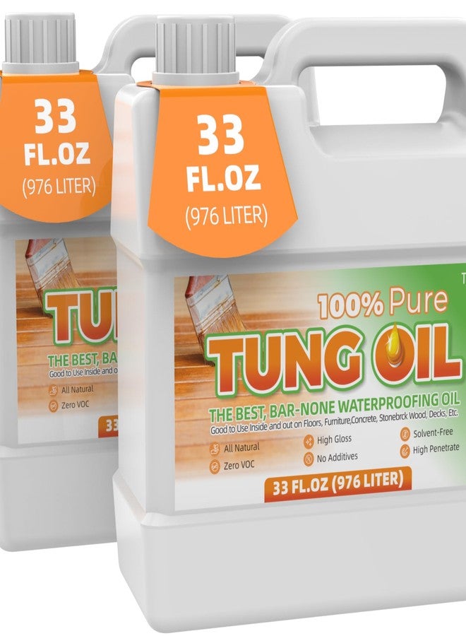 Tenee Waterproof Pure Tung Oil That Strengthens & Protect Wood, Supply Wood Project Food Grade Tung Oil Finish, Food Safe Sealer Chosen by Experienced Craftsmen - 33 Fl Oz, 2 Pack - Image 1