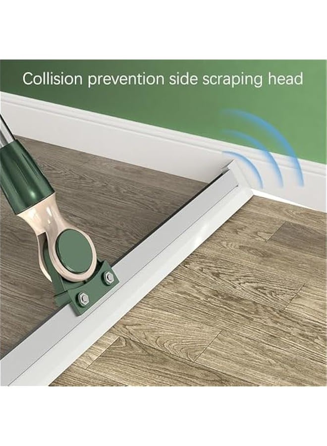 تراسل ممسحة مطاطية لتنظيف الأرضيات المنزلية وتنظيف الحمام والمطبخ والبلاط والمنزل وشعر الحيوانات الأليفة والفراء والأرضيات والرخام والزجاج والنوافذ والمياه والرغوة للتنظيف من بلورفوكس، مقاس 1.24 متر - Image 4