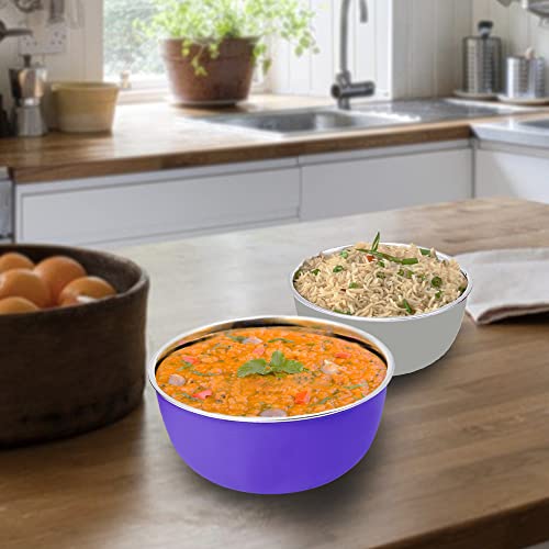 Bowl Fiery Stainless Steel Microwave Safe Bowls 6 Pieces Set (Multicolor 12Cm, 6 Pieces Set), 300 Milliliter - 300 Ml - Image 4