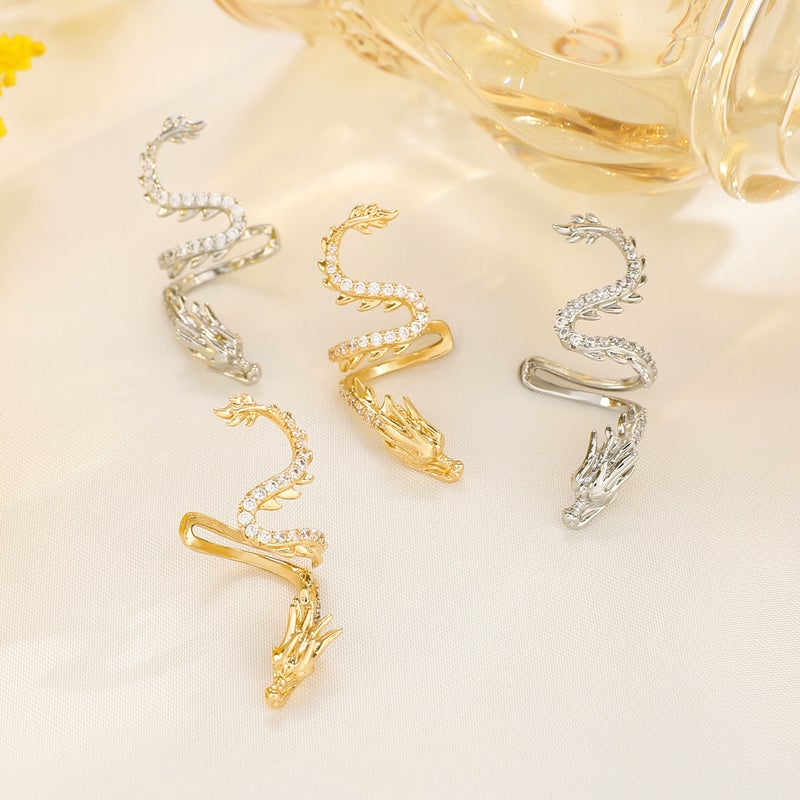 ofeankri Year of the Dragon Ear Clip Earrings for Women, New Chinese Style, High-Quality Alloy Design - Image 3