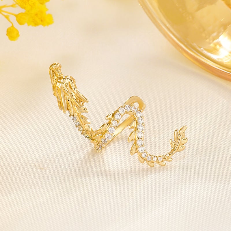 ofeankri Year of the Dragon Ear Clip Earrings for Women, New Chinese Style, High-Quality Alloy Design - Image 2
