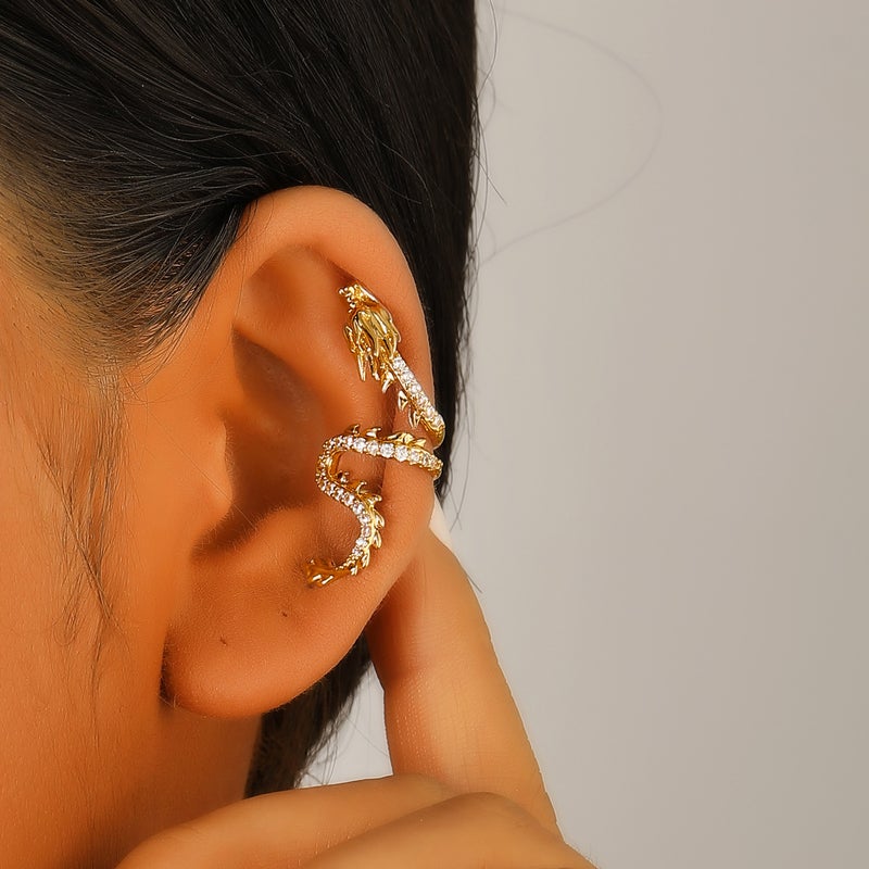 ofeankri Year of the Dragon Ear Clip Earrings for Women, New Chinese Style, High-Quality Alloy Design - Image 1