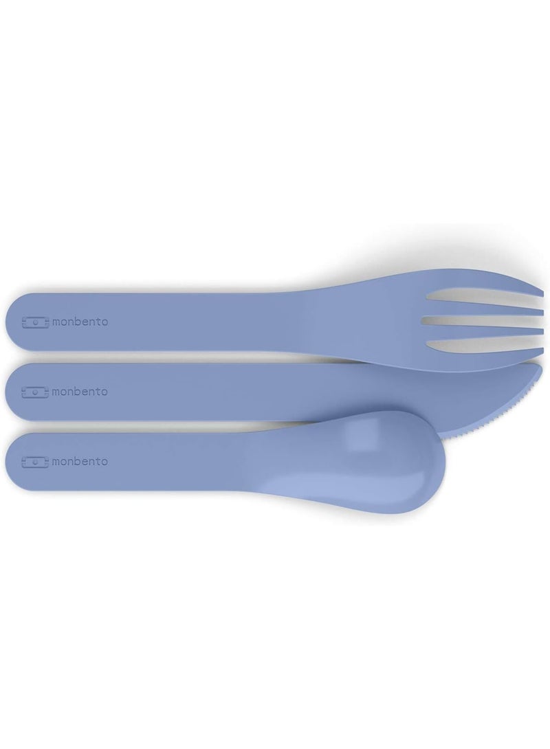 monbento Monbento Pocket Cutlery Set  Blue Infinity  Reusable Stainless Steel Fork, Knife & Spoon Set, Compact & Travel-Friendly Flatware for School, Office & Outdoor Use  - Image 4