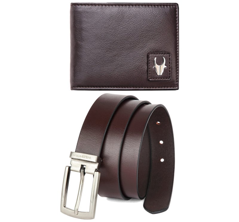 WildHorn Gift Hamper for Men I RFID Protected Leather Wallet & Belt Combo Gift Set I Gift for Friend, Boyfriend,Husband,Father, Son Etc, Brown - Image 2