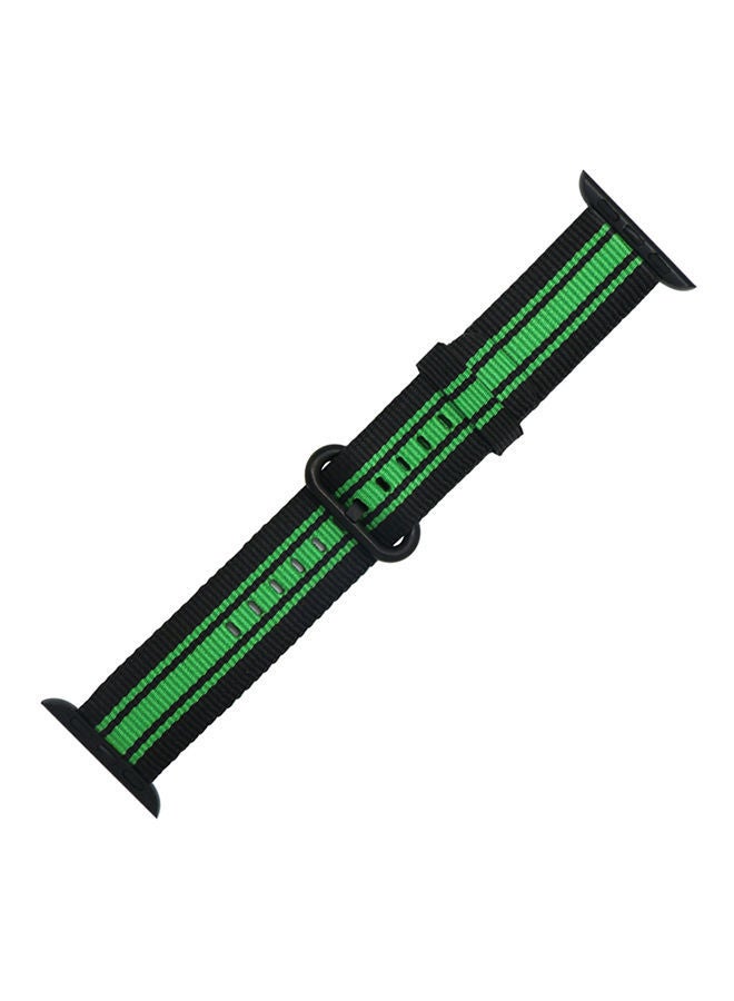 NIBEMINENT Replacement Band For Apple Watch Series 1/2/3 38mm Green/Black - Image 1