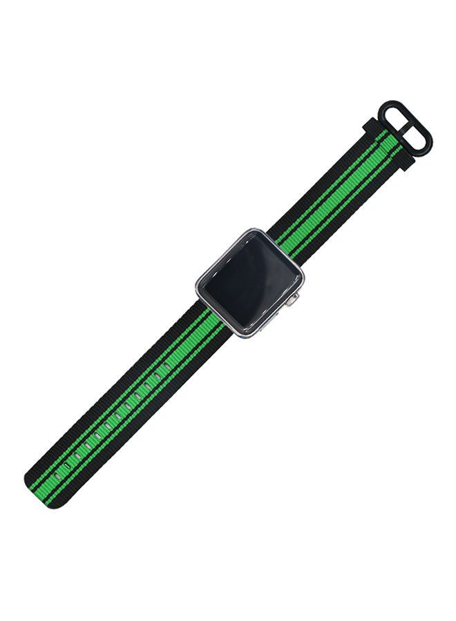 NIBEMINENT Replacement Band For Apple Watch Series 1/2/3 38mm Green/Black - Image 2