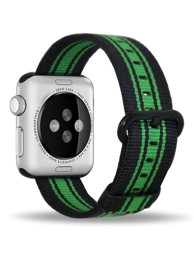 NIBEMINENT Replacement Band For Apple Watch Series 1/2/3 38mm Green/Black - Image 3