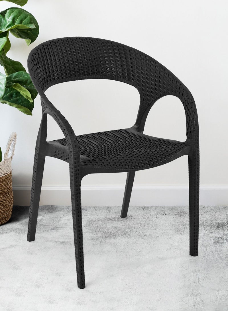 Helal Rattan Spanish chair Black - Image 2