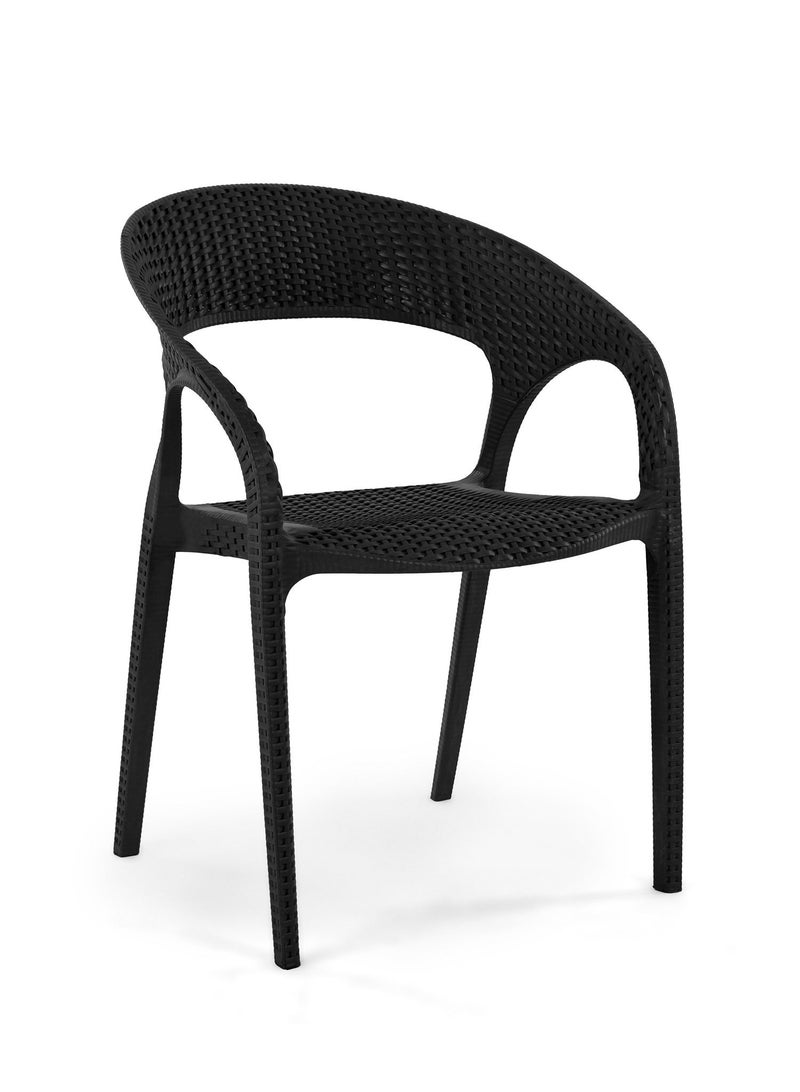 Helal Rattan Spanish chair Black - Image 1