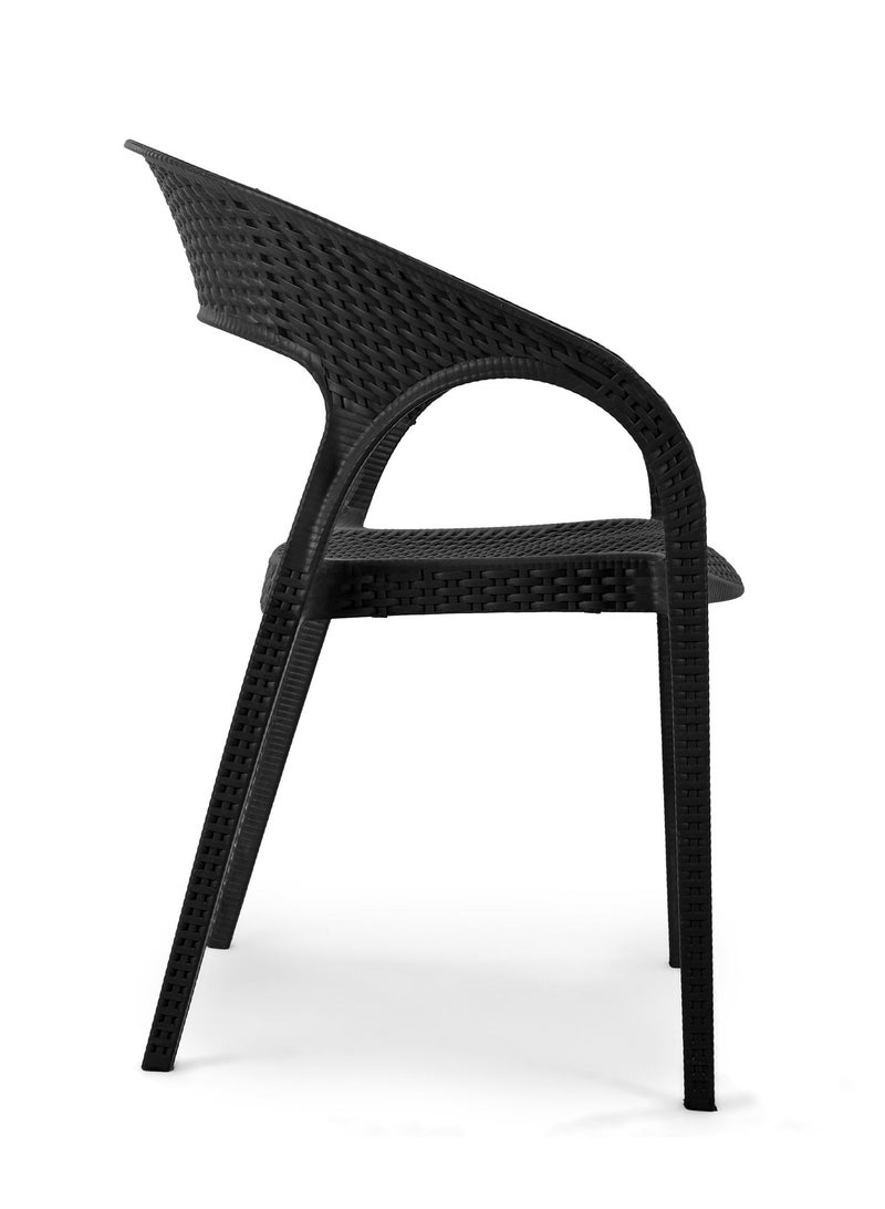 Helal Rattan Spanish chair Black - Image 3