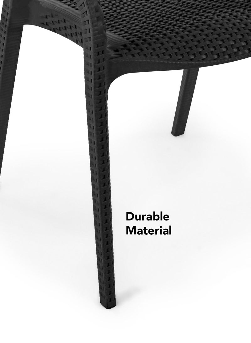 Helal Rattan Spanish chair Black - Image 4