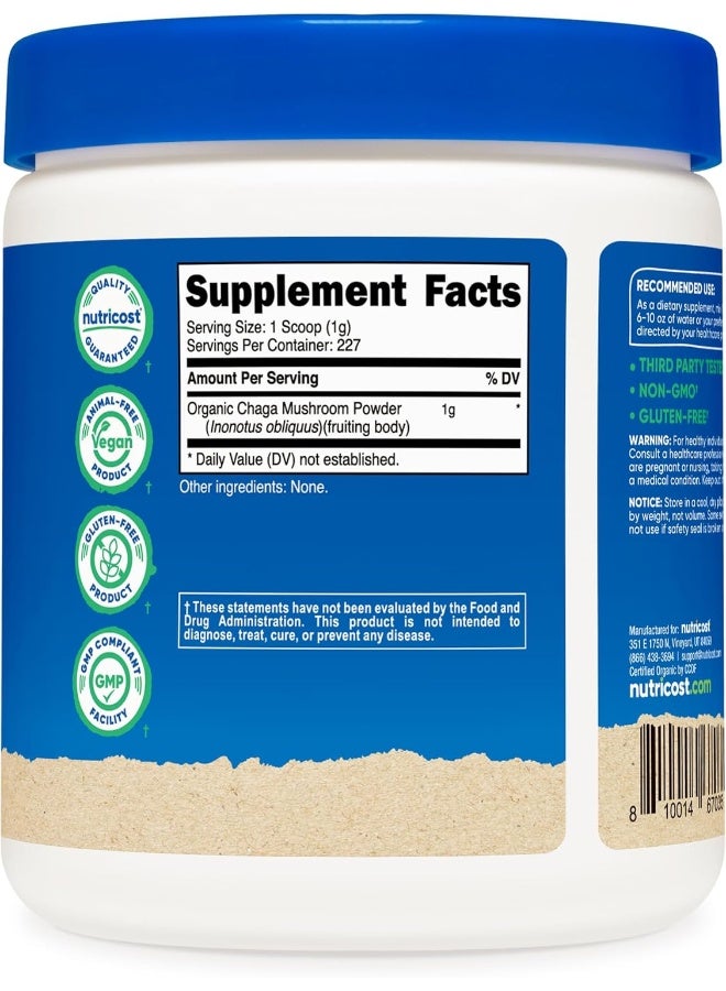 Nutricost 100% Organic Chaga Mushroom Powder 8oz (227 Servings) - Certified USDA Organic, Gluten Free & Non-GMO - Image 5