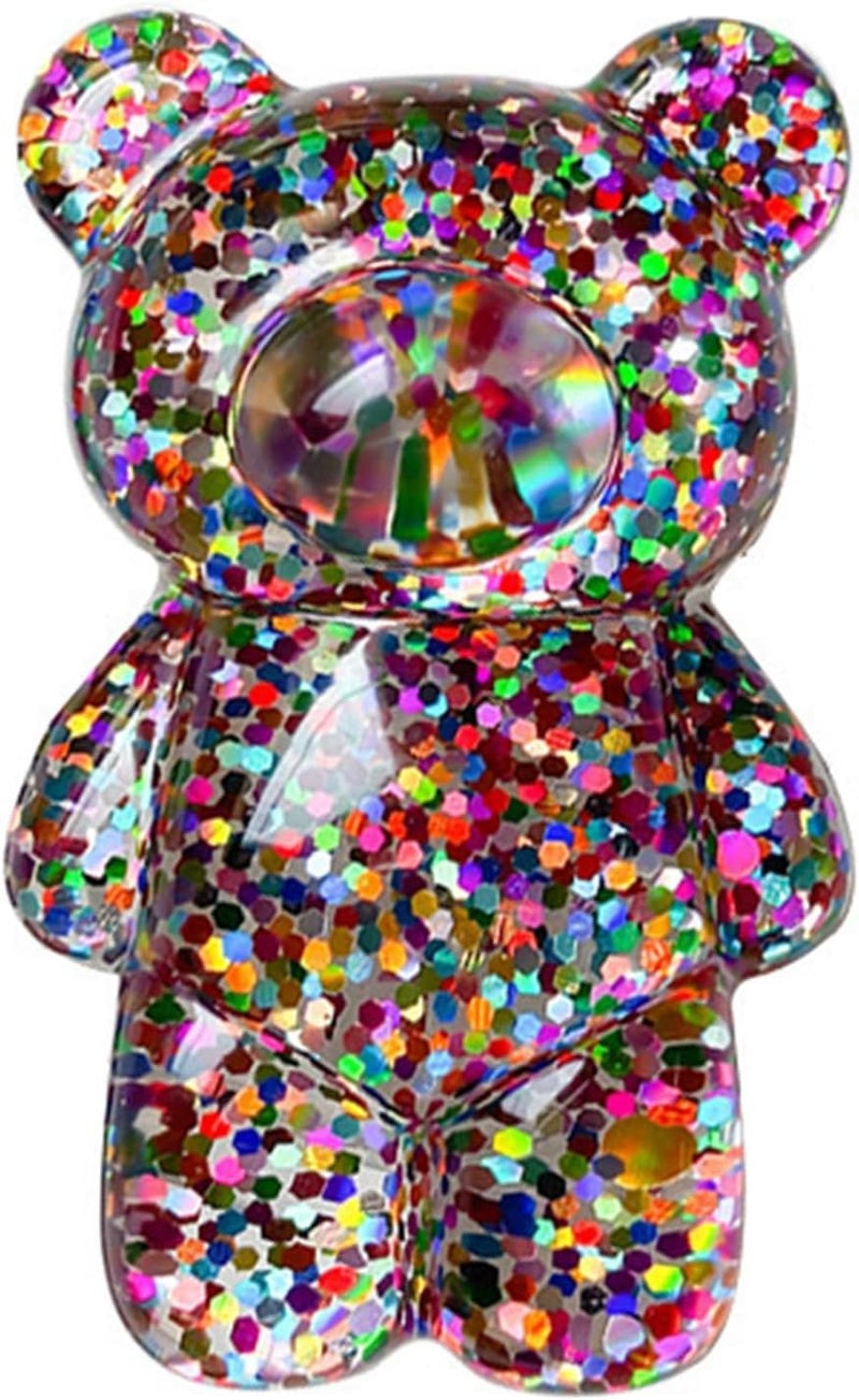 Luhaomisky 1Pc Multicolor Bear Phone Grip Tok Folding Bracket Mobile Phone Finger Holder Mobile Phone Cartoon Foldable Epoxy SequinsCute B 3D Ear Shaped for Desktop Mobile Phone Cell Phones and Accessories - Image 1