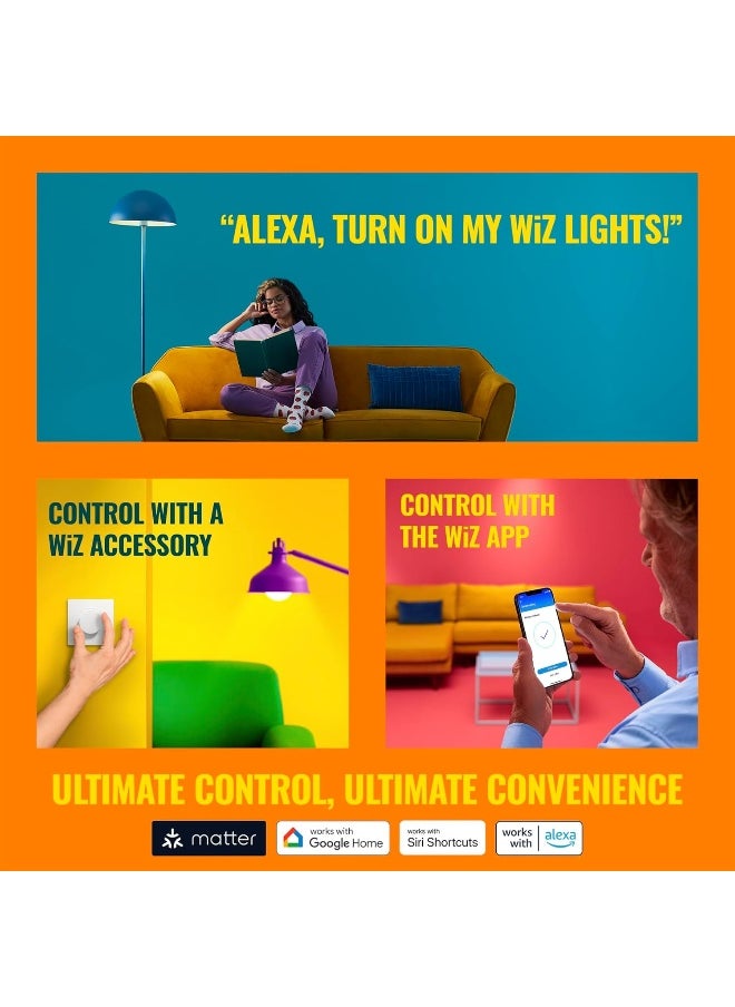 Wiz - WiZ Connected Color High Lumen 6" Retrofit Downlight, 2700K - 6500K + RGB, 16 Million Colors, Smart Control with WiZ App, Compatible with Alexa, Google Assistant, and Siri Shortcuts, No Hub Required - Image 1