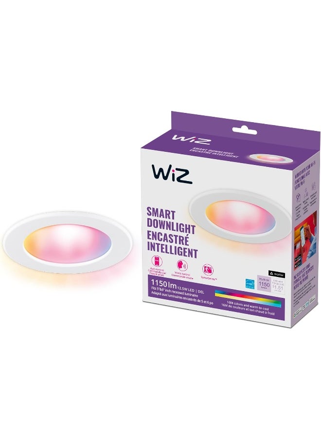 Wiz - WiZ Connected Color High Lumen 6" Retrofit Downlight, 2700K - 6500K + RGB, 16 Million Colors, Smart Control with WiZ App, Compatible with Alexa, Google Assistant, and Siri Shortcuts, No Hub Required - Image 1