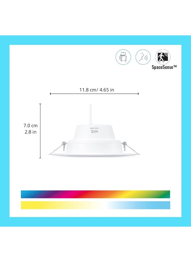 Wiz - WiZ Connected Color High Lumen 6" Retrofit Downlight, 2700K - 6500K + RGB, 16 Million Colors, Smart Control with WiZ App, Compatible with Alexa, Google Assistant, and Siri Shortcuts, No Hub Required - Image 1