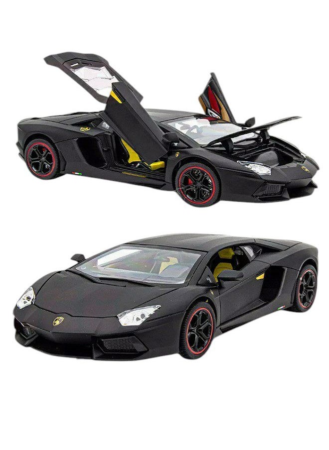 die cast 1:18 Lamborghini Aventador LP 700-4, Luxury Car Alloy Metal Pull Back Die-Cast Car Scale Model Pullback, with Sound Light Mini Auto Toy - Best Gifts For Collectables Cars (Black)  - Image 1