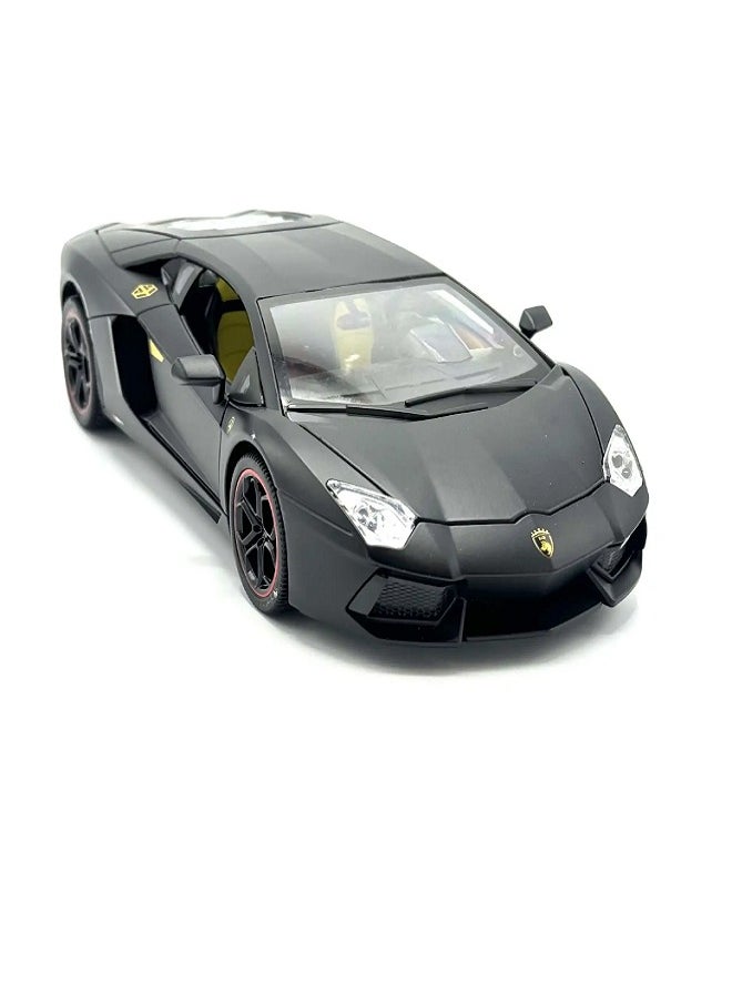 die cast 1:18 Lamborghini Aventador LP 700-4, Luxury Car Alloy Metal Pull Back Die-Cast Car Scale Model Pullback, with Sound Light Mini Auto Toy - Best Gifts For Collectables Cars (Black)  - Image 2