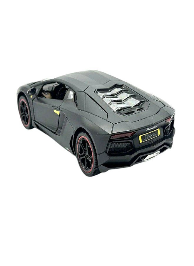 die cast 1:18 Lamborghini Aventador LP 700-4, Luxury Car Alloy Metal Pull Back Die-Cast Car Scale Model Pullback, with Sound Light Mini Auto Toy - Best Gifts For Collectables Cars (Black)  - Image 5