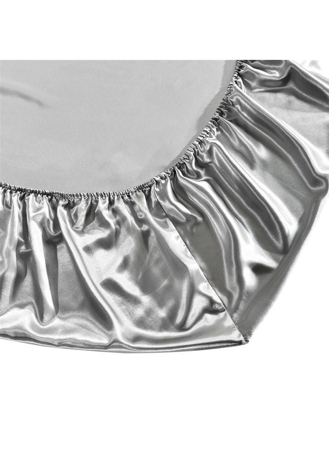 NIBEMINENT Well-made Soft Silk Fitted Sheet Cover polyester Grey 37.00 x 3.00 28.00cm - Image 4