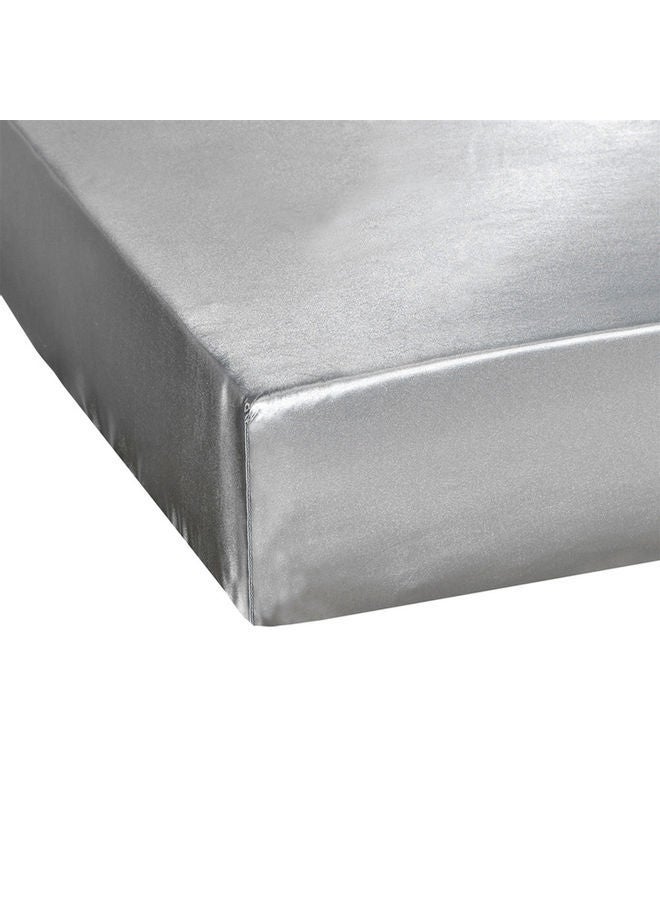 NIBEMINENT Well-made Soft Silk Fitted Sheet Cover polyester Grey 37.00 x 3.00 28.00cm - Image 2