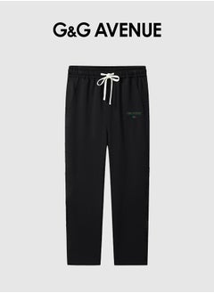 G&G AVENUE Spring and autumn New High Quality Men's Drawstring Casual Sports Pants Black Jogging Fashion Pure Cotton Exercise Outdoor Versatile Drawstring Elastic Sports Pants  - Image 1