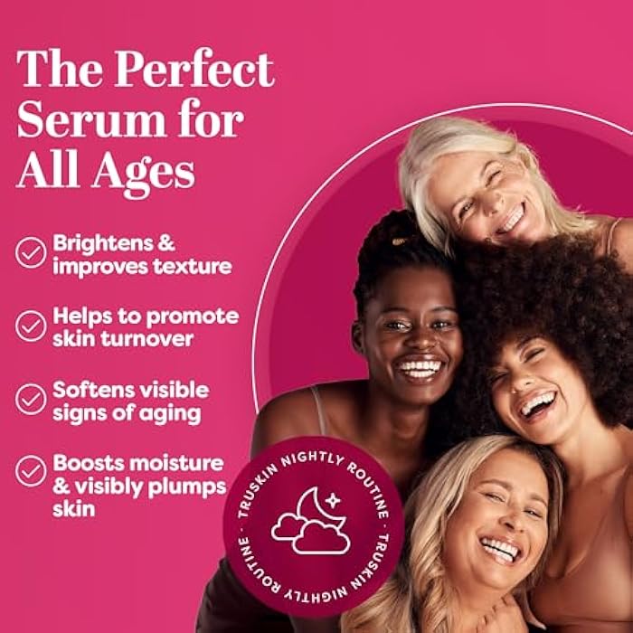 TruSkin Vitamin C Super Serum - Niacinamide, Retinol, Hyaluronic Acid & Squalane - All-in-One Anti Aging Serum for Face – Improve Appearance of Dark Spots, Firmness for Brighter Looking Skin, 2 Fl Oz - Image 3