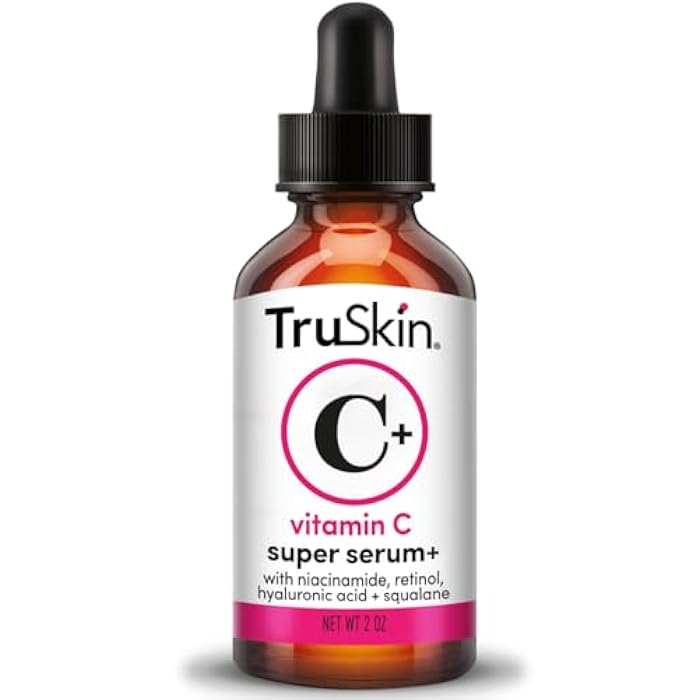 TruSkin Vitamin C Super Serum - Niacinamide, Retinol, Hyaluronic Acid & Squalane - All-in-One Anti Aging Serum for Face – Improve Appearance of Dark Spots, Firmness for Brighter Looking Skin, 2 Fl Oz - Image 1