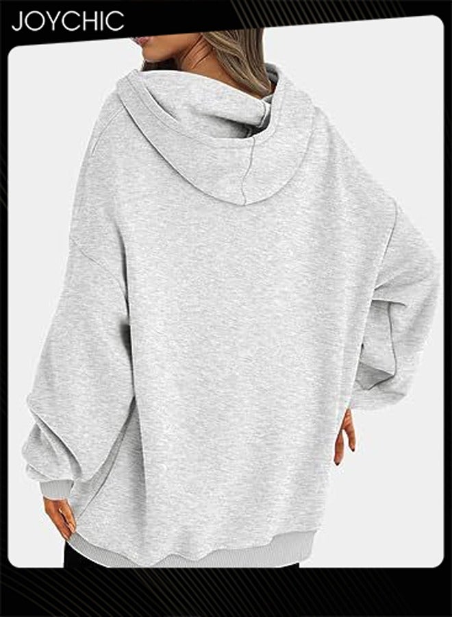 Joychic هودي نسائي فضفاض سويت شيرت فليس س ولكن علوية ملابس كاجوال مريحة أزياء خريف - Image 2