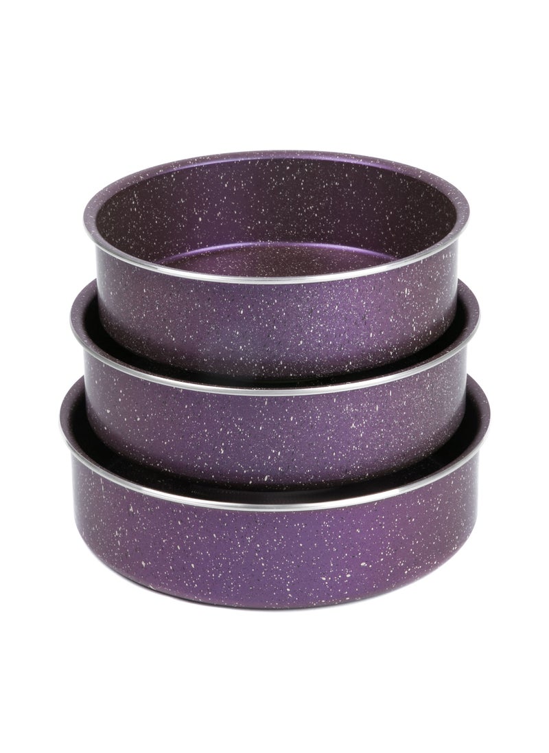 LAZORD - Granite Pro Oven Tray Set 3 Piece Size 24 - 26 - 28 Purple - Image 1