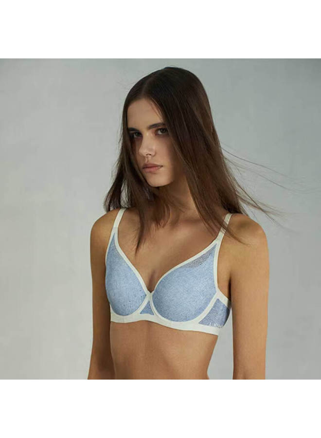 Aimer Bra, Thin And Breathable, With Perforated Cups, Lightweight And Seamless, Ca111161, Blue, B85 - Image 1