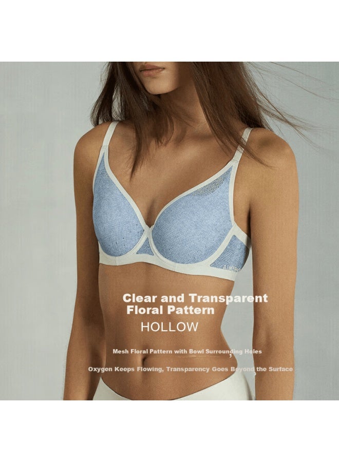 Aimer Bra, Thin And Breathable, With Perforated Cups, Lightweight And Seamless, Ca111161, Blue, B85 - Image 2