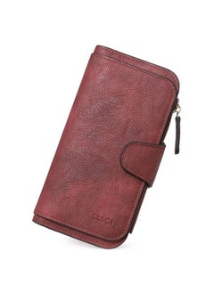 Women Wallet Leather Rfid Blocking Designer Trifold Card Holder Ladies Clutch With Id Window Wine Red 1 - pzsku/Z1903BD58E2ED1216AB95Z/45/_/1718613878/4d01284b-9dca-4b36-95df-ecb46fe535d1