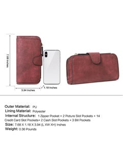 Women Wallet Leather Rfid Blocking Designer Trifold Card Holder Ladies Clutch With Id Window Wine Red 1 - pzsku/Z1903BD58E2ED1216AB95Z/45/_/1718613884/eb54d90b-ee0d-4289-9f9c-532d35f1ab56