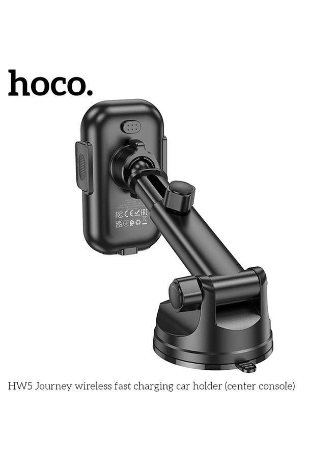 هوكو. شاحن سيارة لاسلكي HW5 Journey للوحة القيادة (أسود) - Image 5