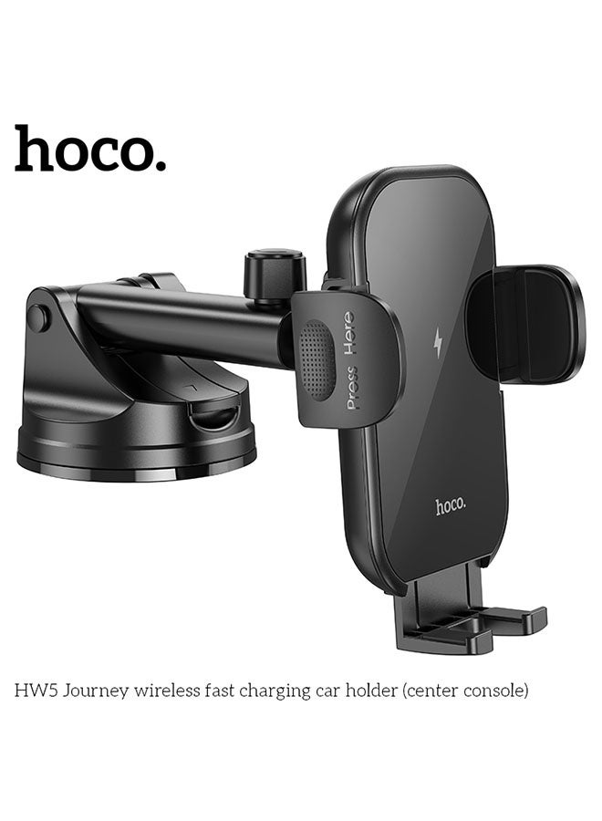 هوكو. شاحن سيارة لاسلكي HW5 Journey للوحة القيادة (أسود) - Image 3
