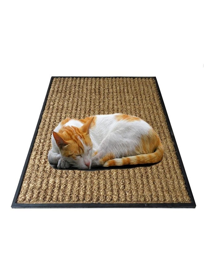 Atmah Natural Coir Cat Scratcher Mat Scratch Pad with Rubber Backing for Cat Grinding Claws Horizontal Cat Floor Scratching Pad Rug - Image 5