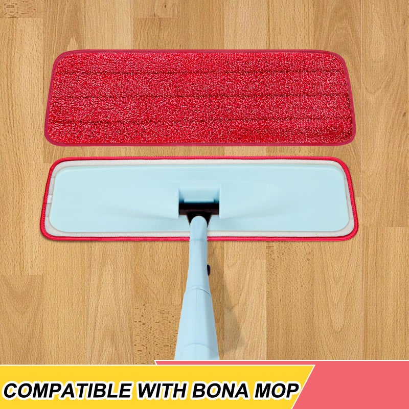 H-Gamely 8 Pack 16.5 inch Reusable Mop Pads Microfiber Spray Mop Replacement Heads for Wet/Dry Mops Compatible with Bona Floor Care System - Image 2