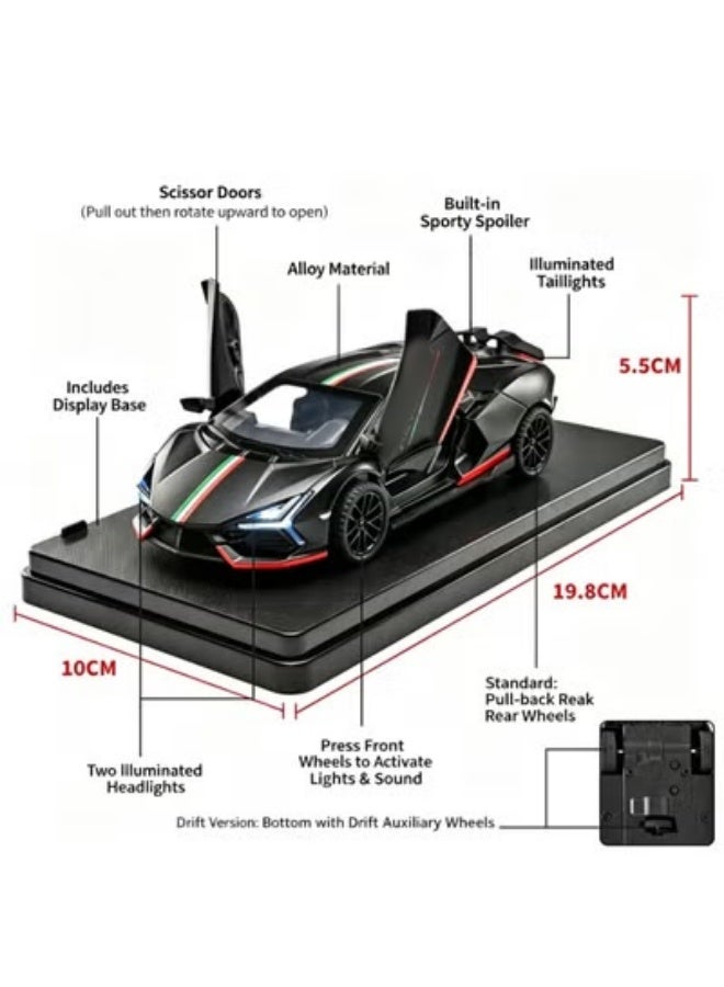 LAMBORGHINI High-Detail Alloy Car Model with Realistic Lighting & Sound Effects, 1:32 Scale Die-Cast Vehicle, Collectible Display Model for Adults & Kids - Image 2