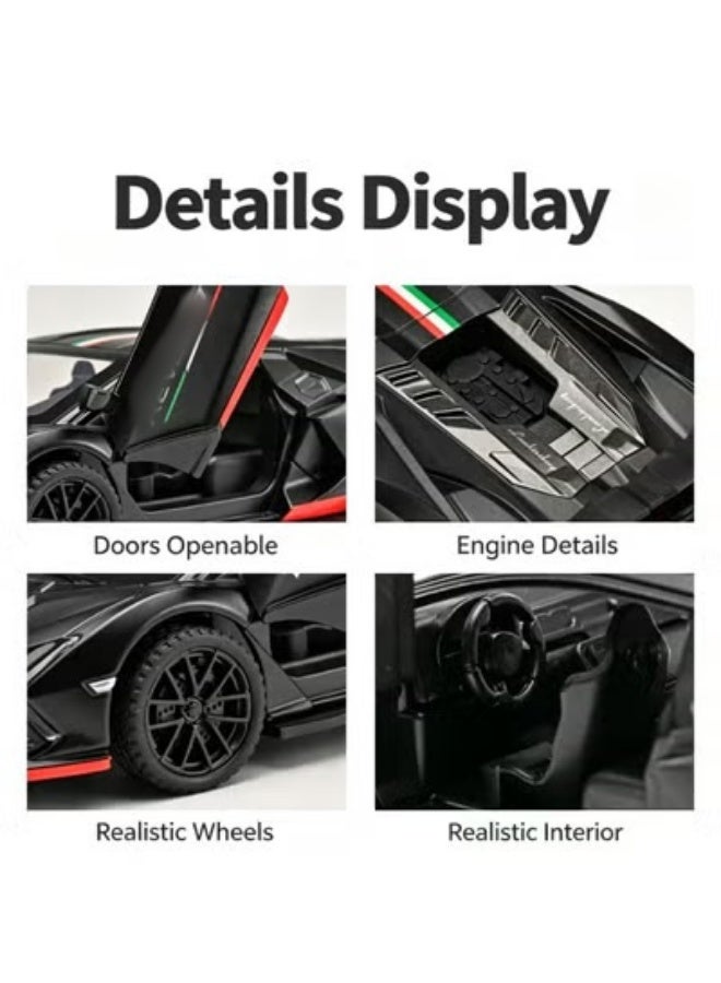LAMBORGHINI High-Detail Alloy Car Model with Realistic Lighting & Sound Effects, 1:32 Scale Die-Cast Vehicle, Collectible Display Model for Adults & Kids - Image 4