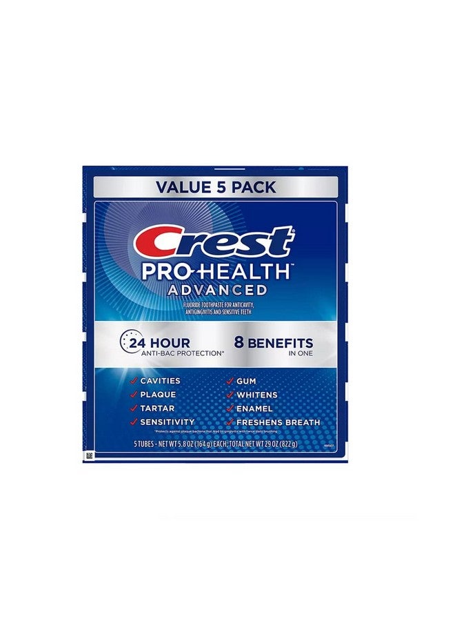 Crest Pro-Health Toothpaste, Advanced White for Teeth Whitening (5.8 oz., 5 pk.)